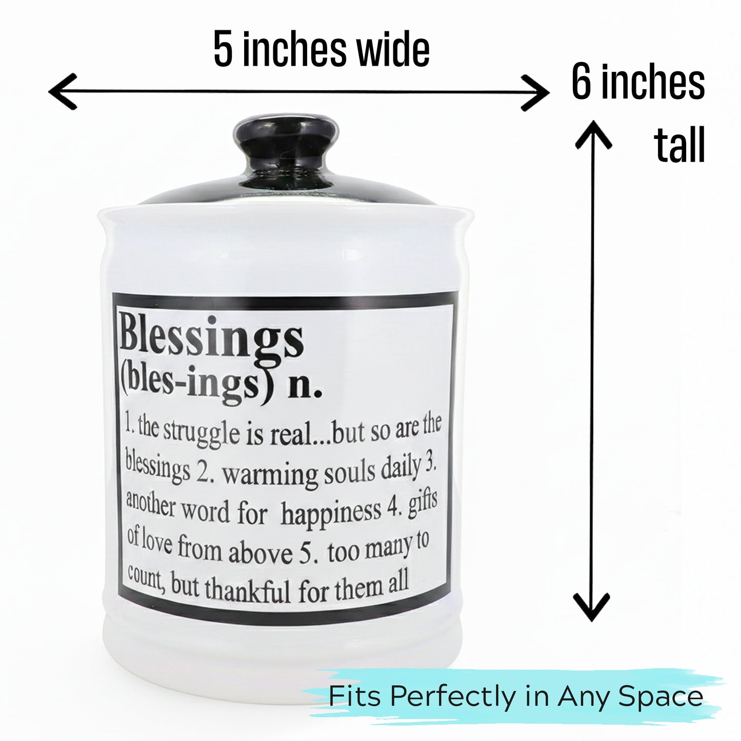 Cottage Creek Jars | Ceramic Blessings Jar, Gratitude Jar for Home Decor | Storage Container, Piggy Bank & Keepsake Box for Prayer Cards | Stocking Stuffers, Christmas Gifts for Women, Men, Friends