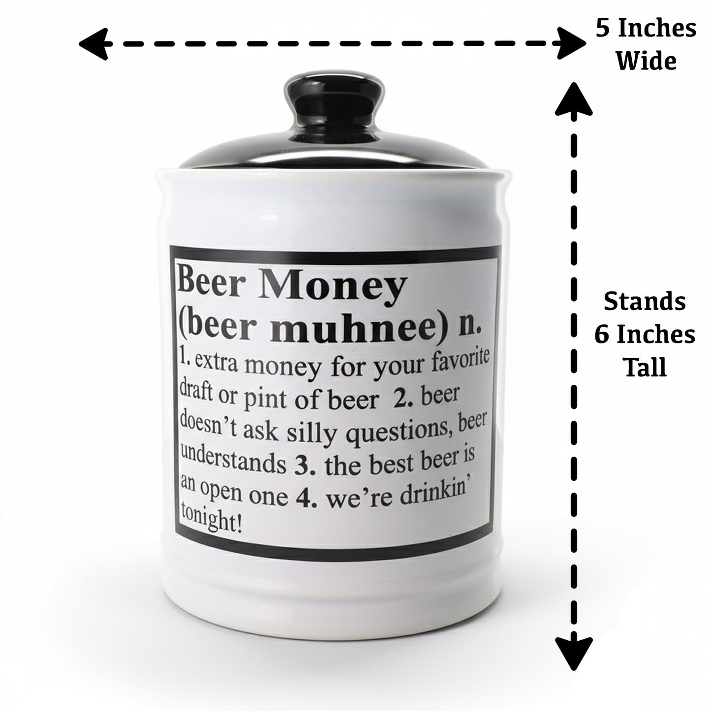 Cottage Creek Beer Fund Piggy Bank for Adults | Decorative 6" Ceramic Money Jar & Savings Jar - Fun & Unique Gifts for Men, Dad, Husband, Boyfriend, & Friends