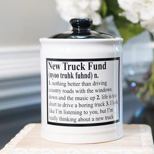 New Truck Fund Piggy Bank, Multicolored, Ceramic, 6" Truck Money Bank