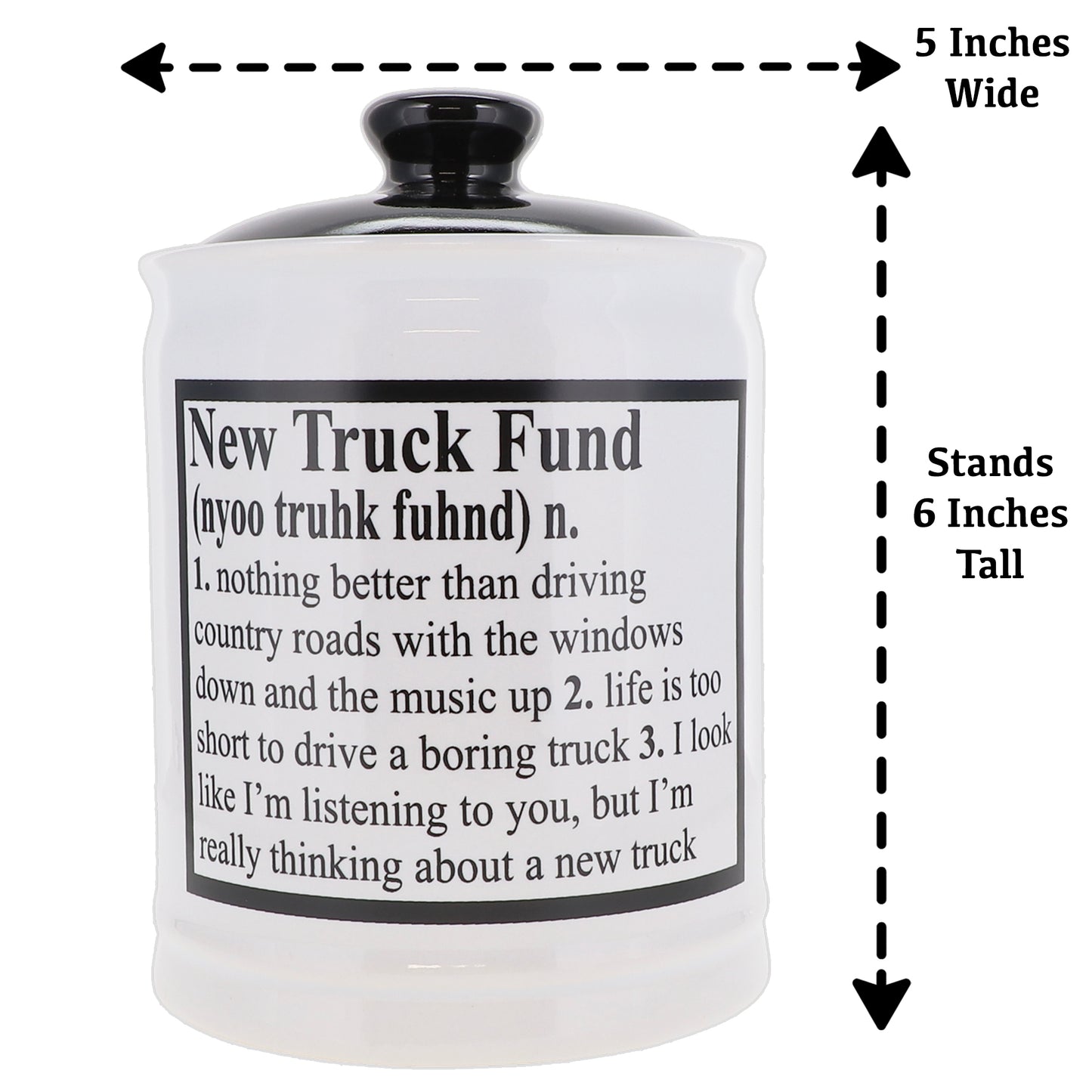 New Truck Fund Piggy Bank, Multicolored, Ceramic, 6" Truck Money Bank