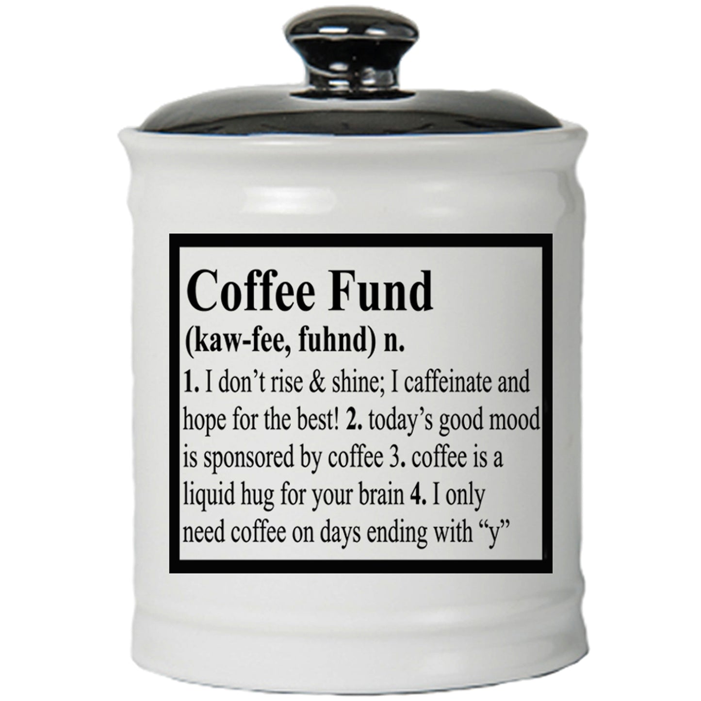 Coffee Fund Piggy Bank, Multicolored, Ceramic, 6" Coffee Jar