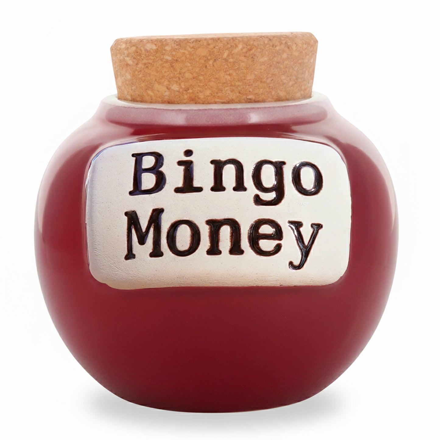 Cottage Creek Bingo Money Jar – 6” Red Ceramic Piggy Bank for Adults, Funny Coin Jar, and Bingo Accessories Storage – Perfect for Home Décor, Gifts for Women, Men and Bingo Lovers of All Ages