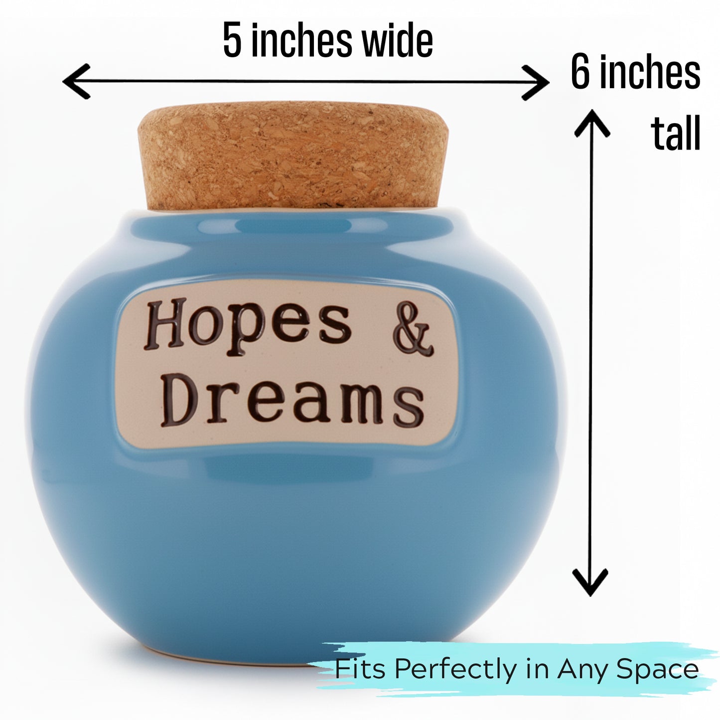 Cottage Creek | Ceramic Hopes & Dreams Blessings Jar, Gratitude Jar for Home Decor | Storage Container, Piggy Bank & Keepsake Box for Prayer Cards | Stocking Stuffers, Christmas Gifts for Women, Men