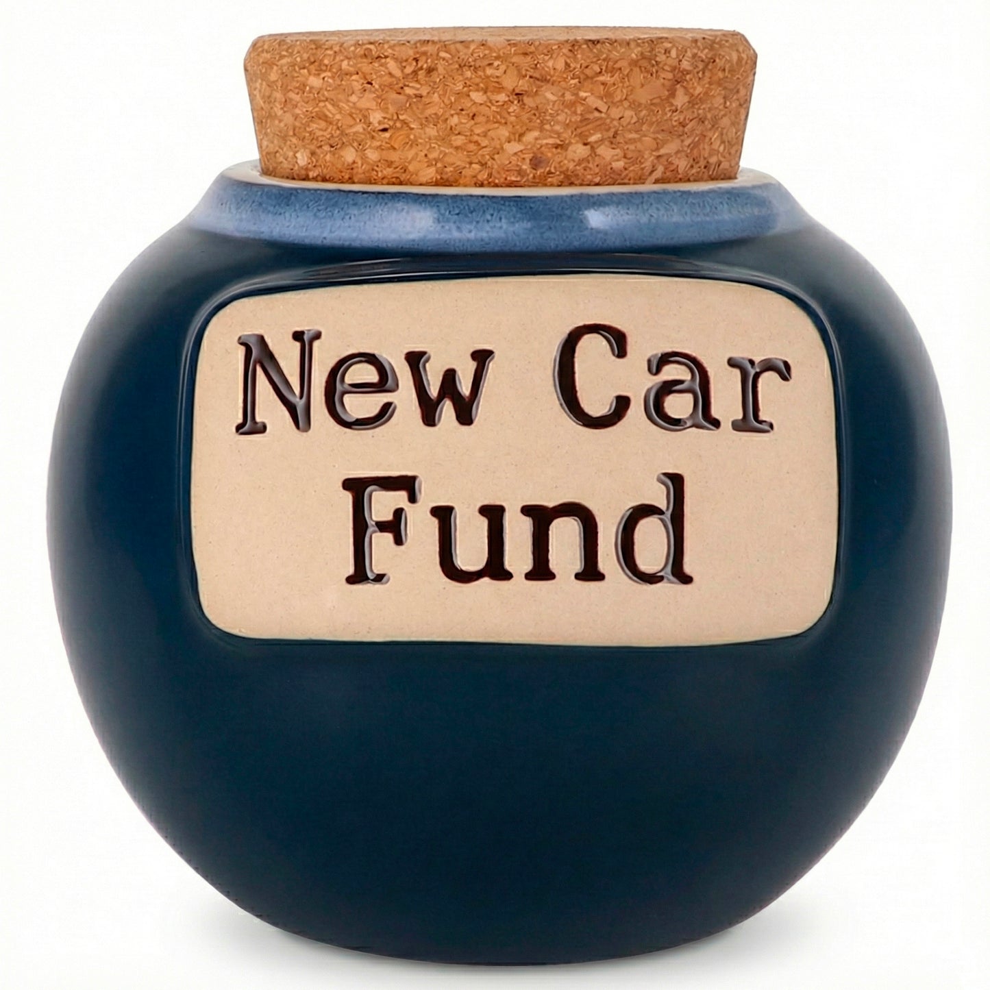 Cottage Creek Jars | Blue New Car Fund Piggy Bank | Car Accessories Ceramic Jar for Office & Home Decor | Stocking Stuffers & Christmas Gifts for Men, Teens, Women, Friends