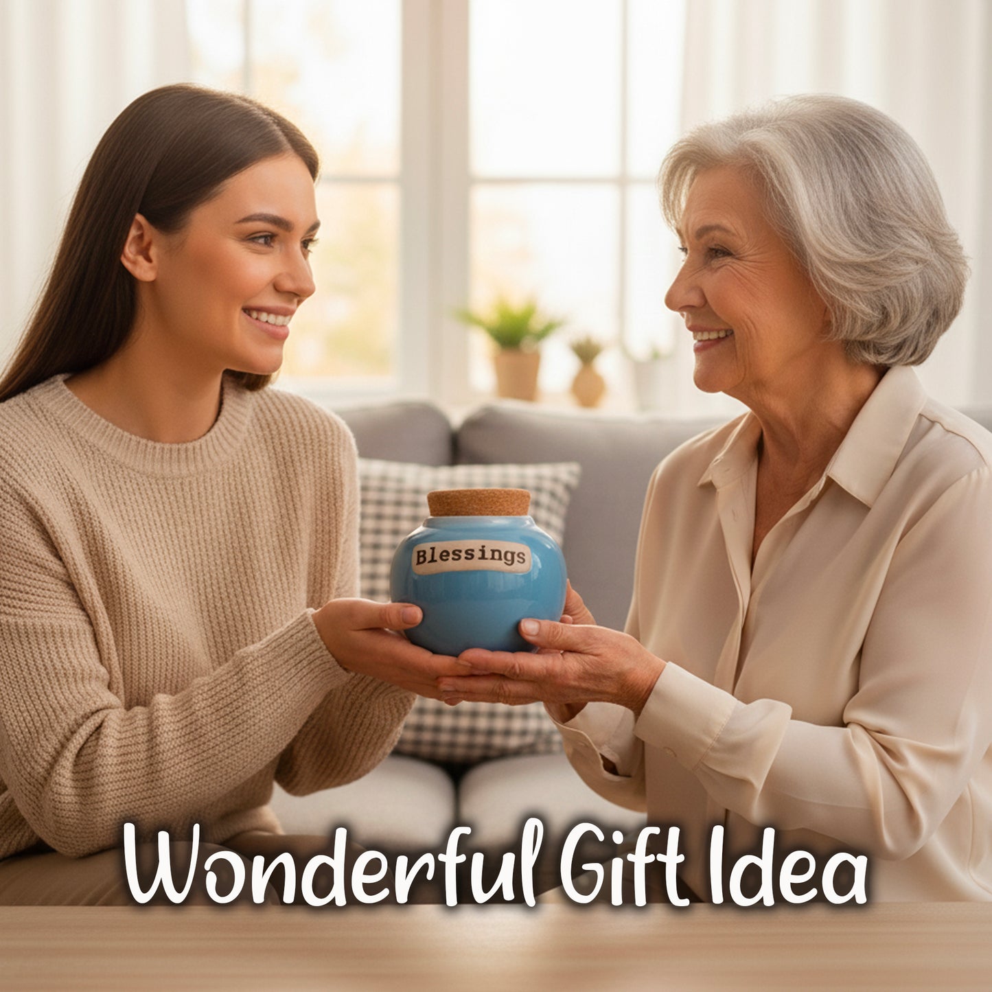 Cottage Creek Jars | Blessings Jar, Gratitude Jar for Home Decor | Ceramic Storage Container, Piggy Bank & Keepsake Box for Prayer Cards | Stocking Stuffers, Christmas Gifts for Women, Men, Friends