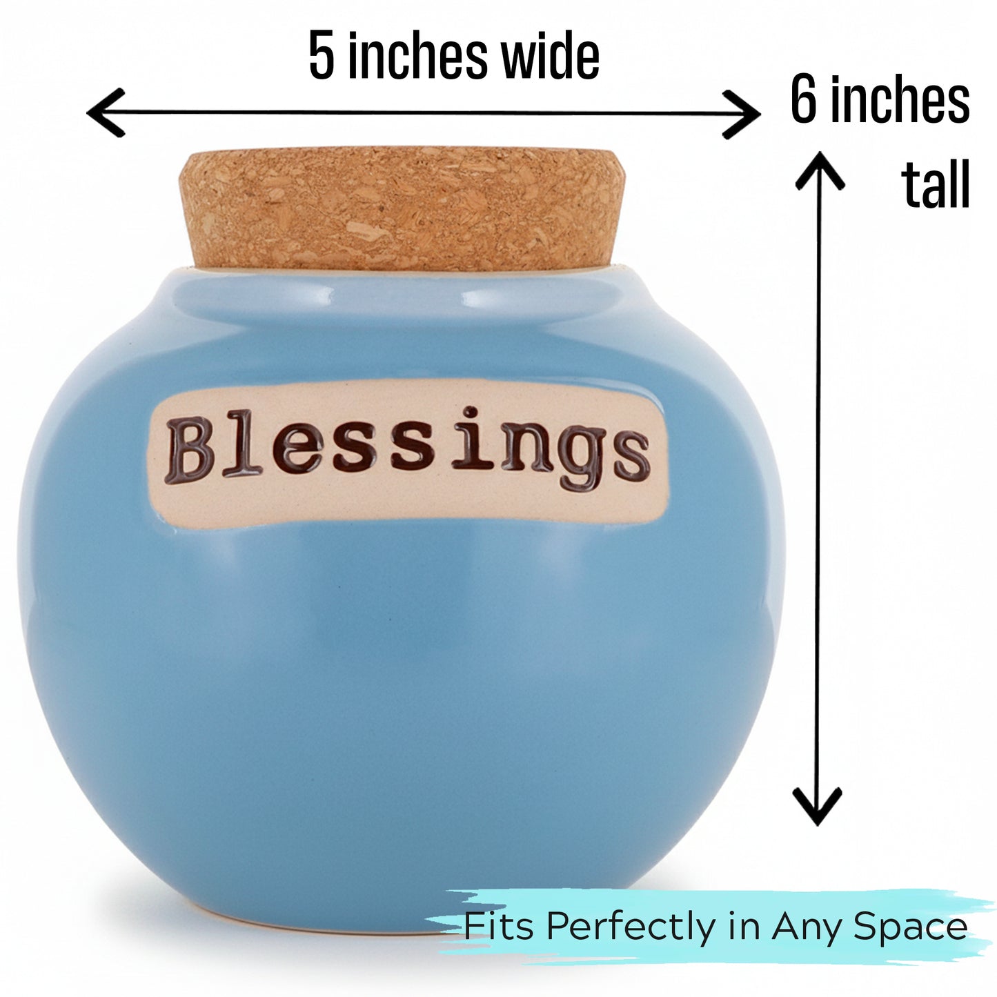 Cottage Creek Jars | Blessings Jar, Gratitude Jar for Home Decor | Ceramic Storage Container, Piggy Bank & Keepsake Box for Prayer Cards | Stocking Stuffers, Christmas Gifts for Women, Men, Friends