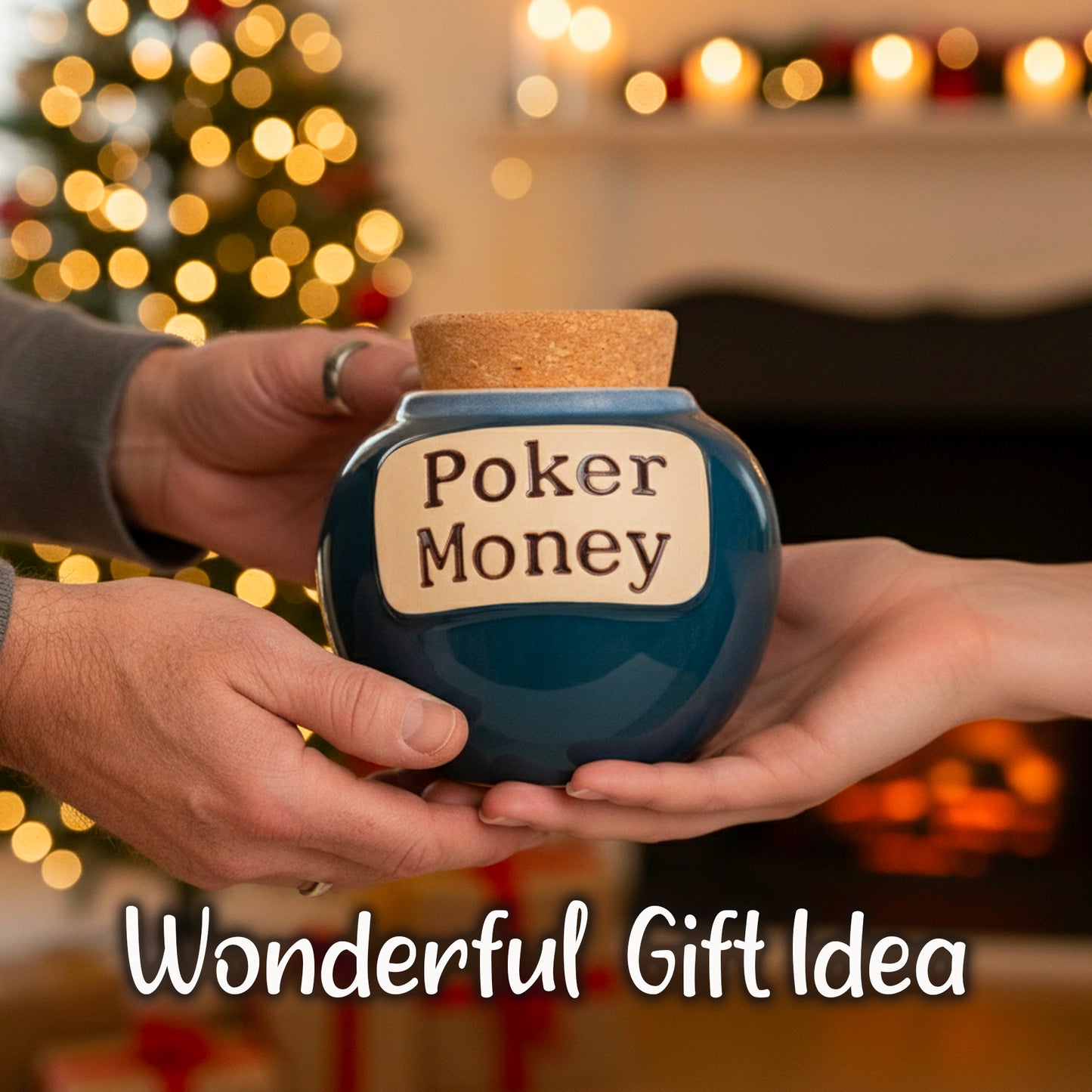 Cottage Creek Jars | Poker Money Piggy Bank Casino Jar, Blue Ceramic Slot Machine Coin Bank | Christmas Gifts for Women, Men, Friends | Gambling Gift Ideas for Poker Players and Casino Lovers