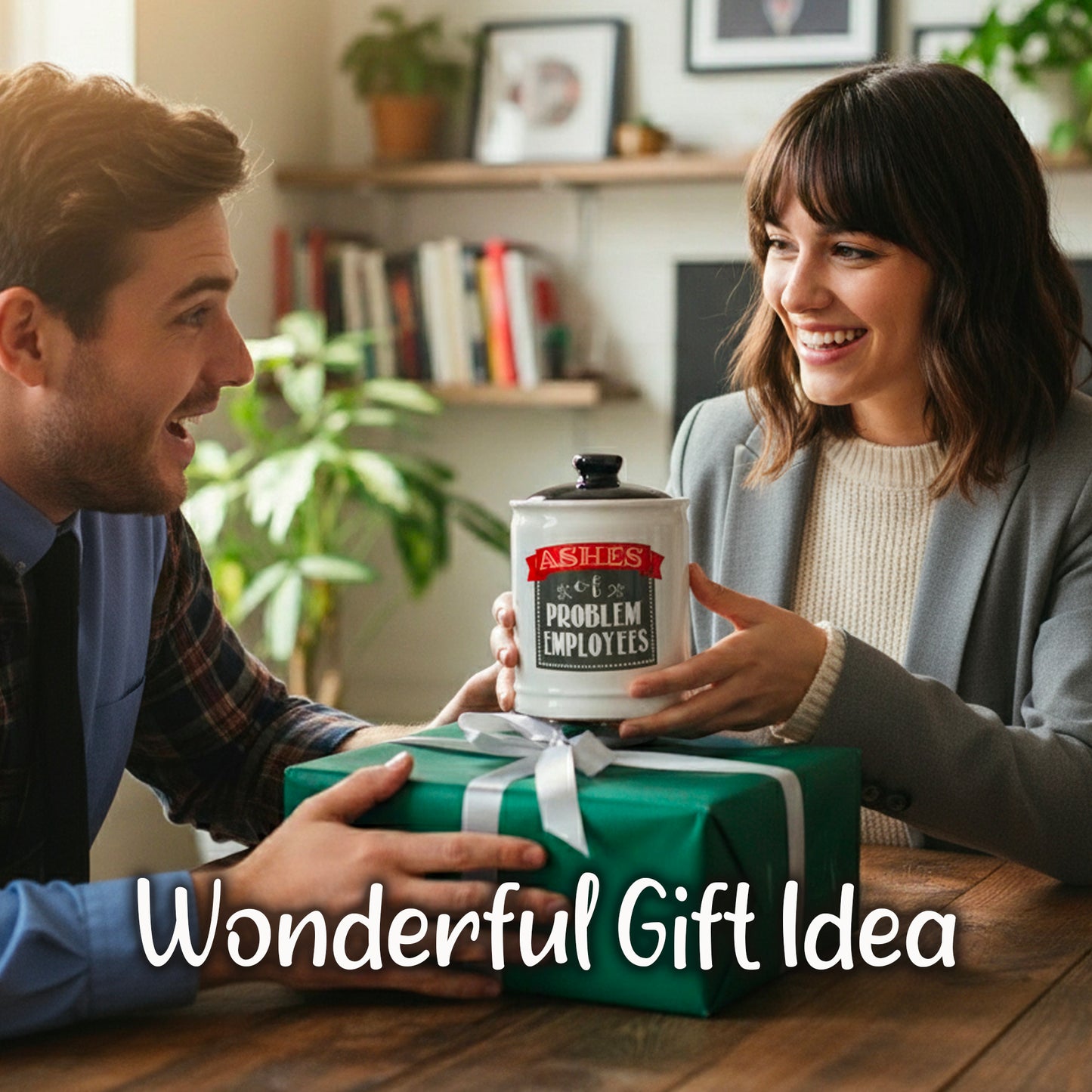 Cottage Creek Jars | Ashes of Problem Employees Jar | Ceramic Adult Piggy Bank, Coin Bank, Funny Candy Jar for Home & Desk Decor | Fun Christmas & Birthday Gifts for Women, Men, Boss, Coworkers