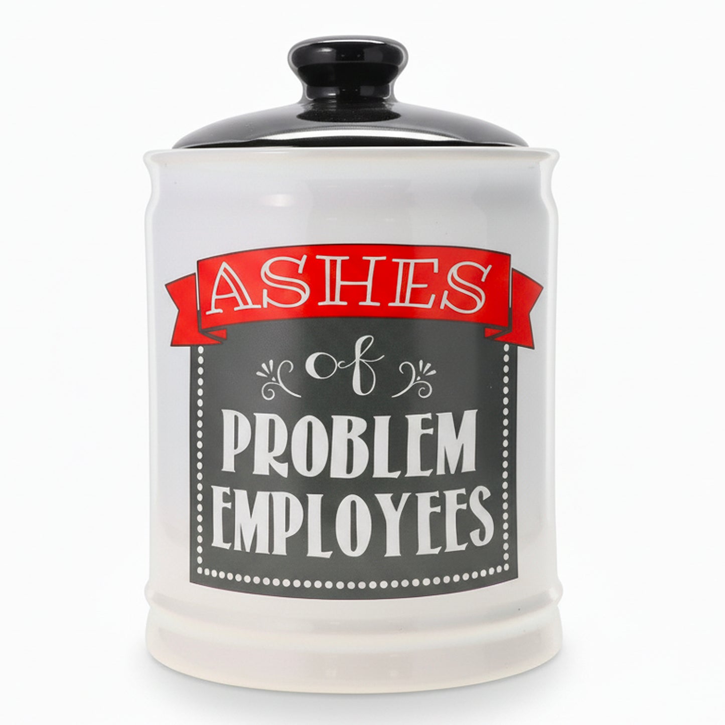 Cottage Creek Jars | Ashes of Problem Employees Jar | Ceramic Adult Piggy Bank, Coin Bank, Funny Candy Jar for Home & Desk Decor | Fun Christmas & Birthday Gifts for Women, Men, Boss, Coworkers