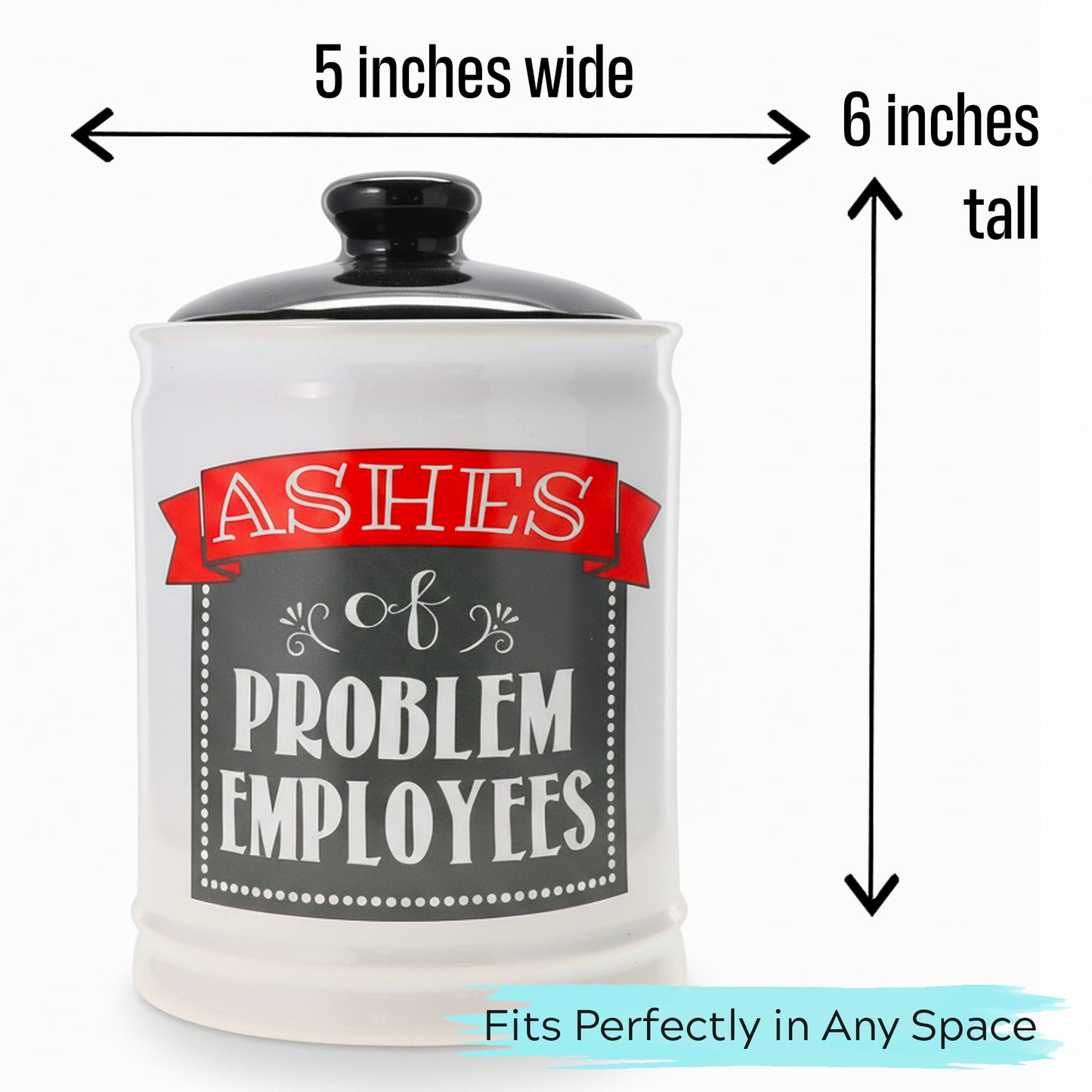 Cottage Creek Jars | Ashes of Problem Employees Jar | Ceramic Adult Piggy Bank, Coin Bank, Funny Candy Jar for Home & Desk Decor | Fun Christmas & Birthday Gifts for Women, Men, Boss, Coworkers