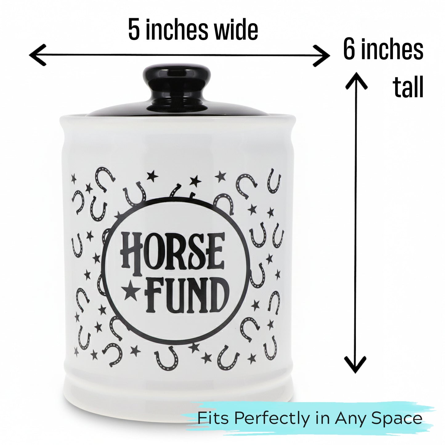 Cottage Creek Jars | Horse Fund Piggy Bank | Ceramic Money Jar Storage Container for Adults & Kids | Christmas Gifts & Horse Gifts for Girls, Women, Men, Cowboys & Cowgirls | Home Decor Savings Bank