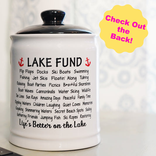 Lake Fund Piggy Bank, Lake Life Adventure Candy Jar