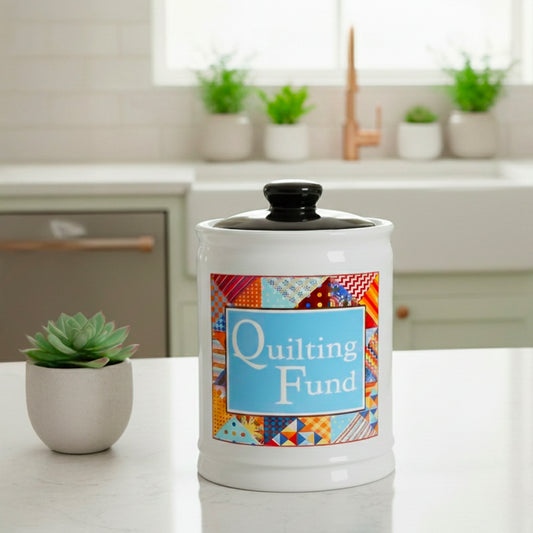 Cottage Creek Jars | Quilting Fund Piggy Bank, Candy Jar & Storage Container for Sewing Supplies, Fabric & Yarn | Christmas Gifts for Women, Unique Gifts for Quilters, Sewers, Mom, Grandma, Home Decor