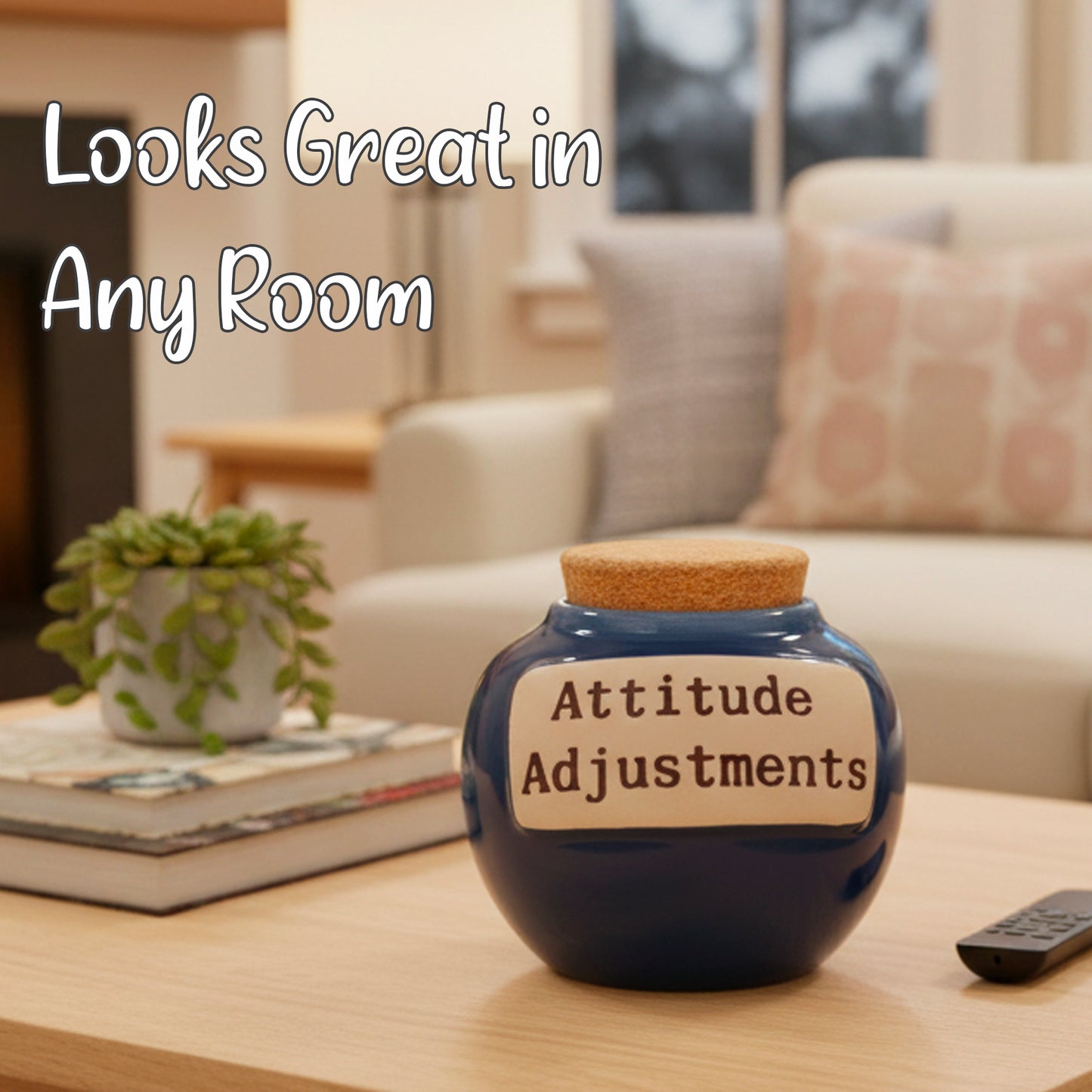 Cottage Creek Jars | Attitude Adjustments Money Bank, Funny Candy Jar for Office Desk | Ideal Room Decor Piggy Bank & Decorative Storage Container | Birthday Gifts for Women, Funny Gifts for Men
