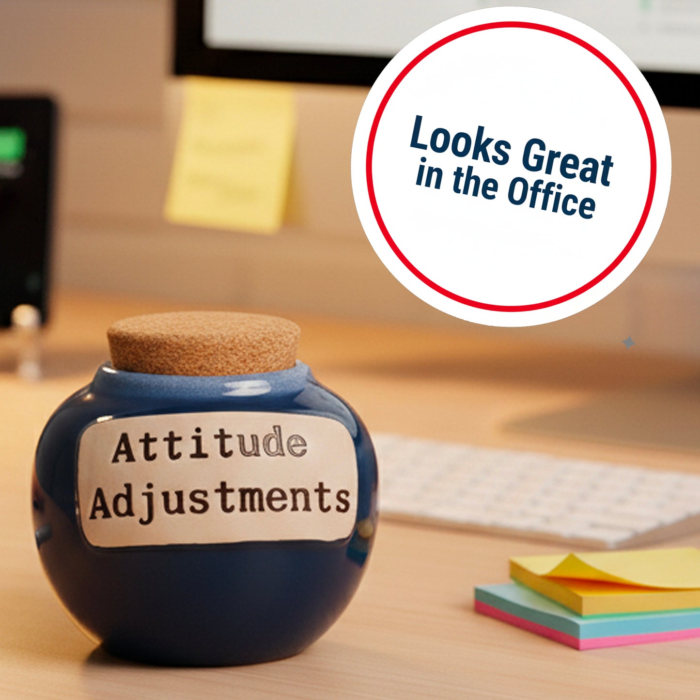 Cottage Creek Jars | Attitude Adjustments Money Bank, Funny Candy Jar for Office Desk | Ideal Room Decor Piggy Bank & Decorative Storage Container | Birthday Gifts for Women, Funny Gifts for Men