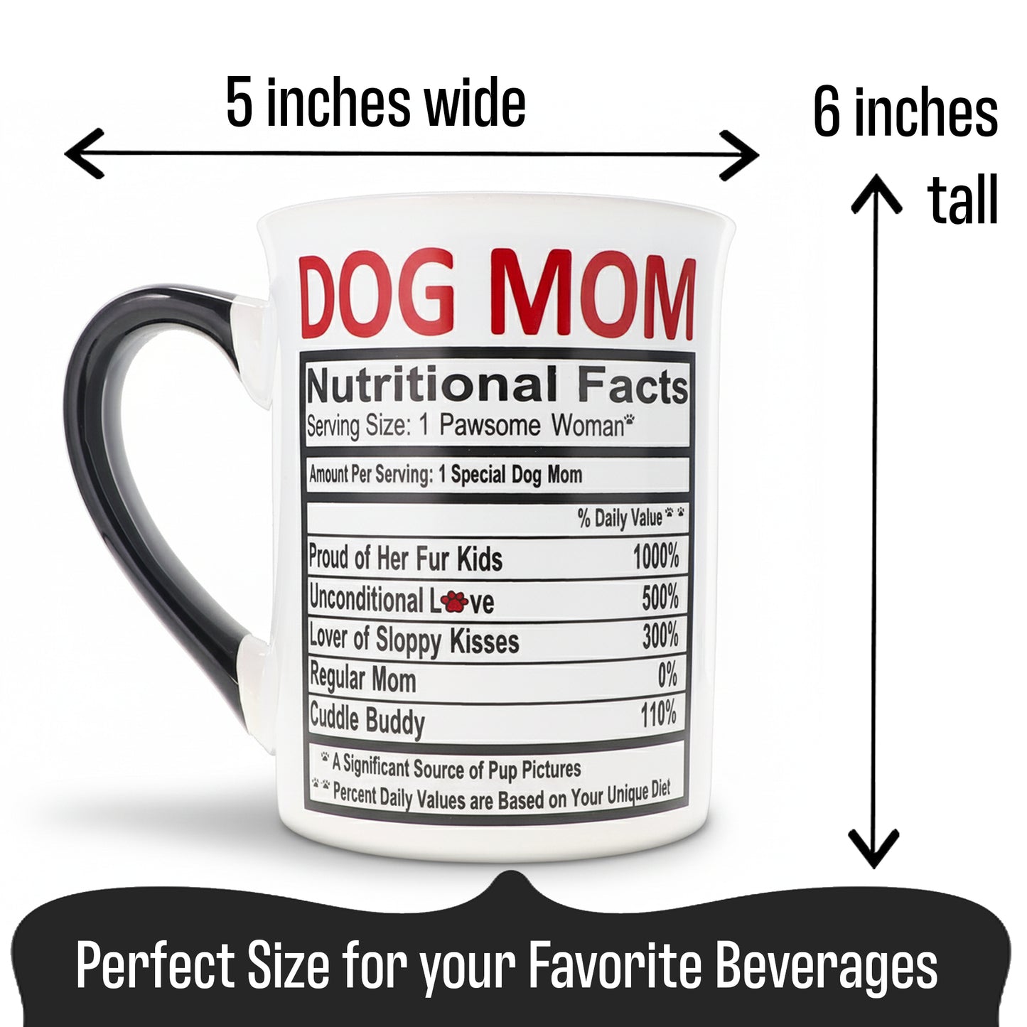 Cottage Creek Coffee Cups | Dog Mom 16oz Ceramic Coffee Mug | Ideal I Love My Dog Gifts for Women, Men | Funny Gifts for Mom, Dad, Girlfriend, Boyfriend
