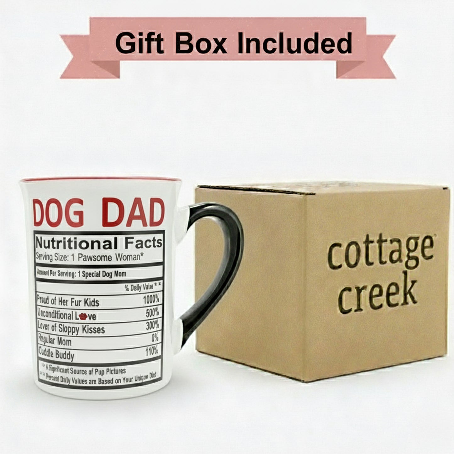 Cottage Creek Coffee Cups | Dog Dad 16oz Ceramic Coffee Mug | Ideal I Love My Dog Gifts for Women, Men | Funny Gifts for Mom, Dad, Girlfriend, Boyfriend