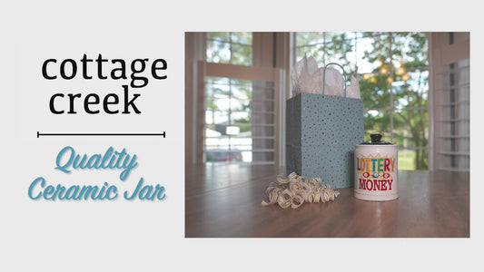 Cottage Creek Jars | Lottery Money Piggy Bank for Adults Storage Jar | Lottery Ticket Holder Ceramic Jar for Office & Home Decor | Lotto Gifts & Christmas Gifts for Women, Men, Grandparents, Friends