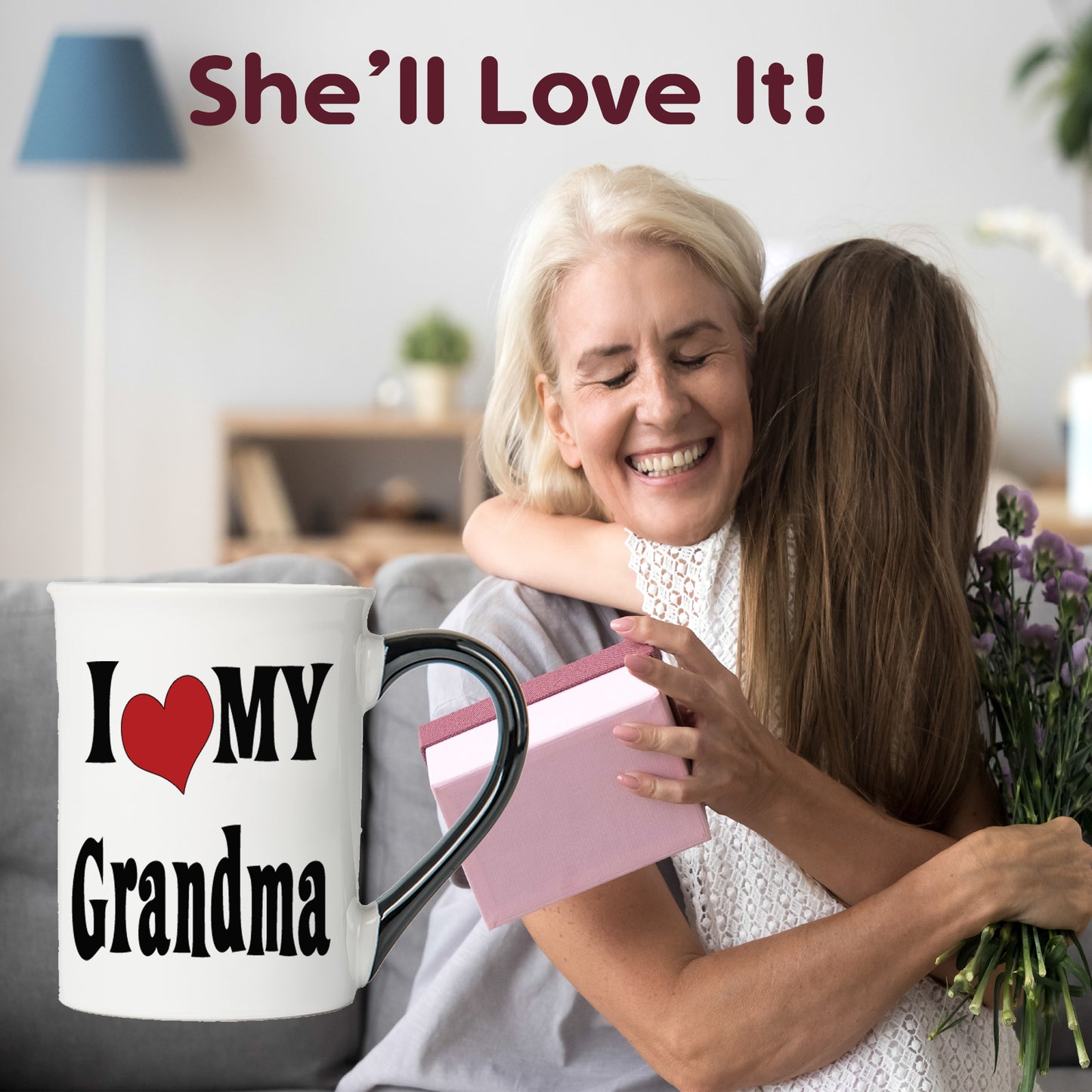 Cottage Creek Grandma Mug, Grandma Coffee Mug for Grandma, 16oz., 6" Multicolored