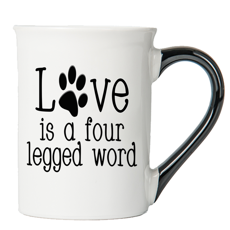 Cottage Creek Love is a Four Legged Word Dog Coffee Mug, 16oz. Multicolored