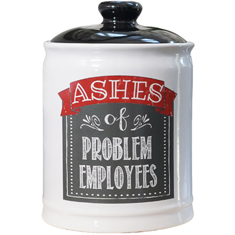 Cottage Creek Ashes of Problem Employees Piggy Bank, Candy Jar, 6" Multicolored