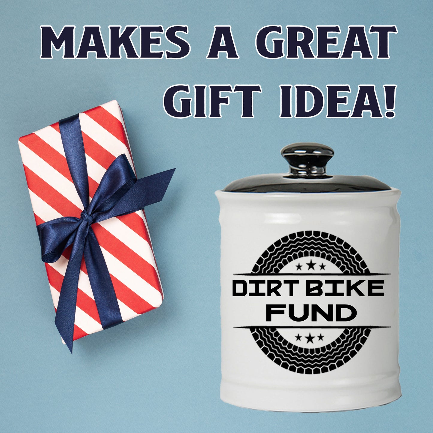 Cottage Creek Dirt Bike Fund Piggy Bank, Off Roading Quad Bike ATV Motocross Candy Jar