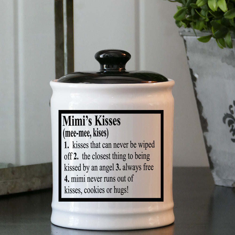 Cottage Creek Mimi's Kisses Piggy Bank, Multicolored, Ceramic, 6" Candy Jar for Mimi
