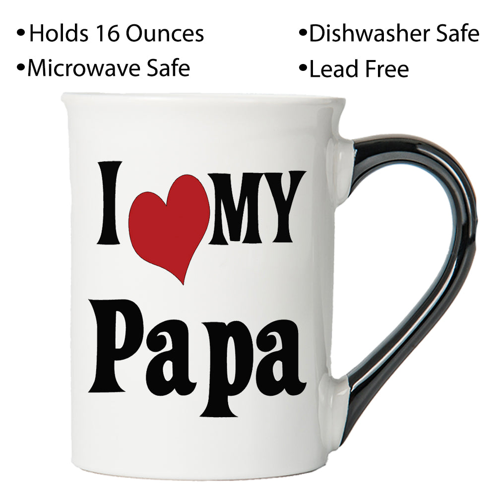 Cottage Creek I Love My Papa Mug, Papa Coffee Mug for Papa, 16oz., 6" Multicolored