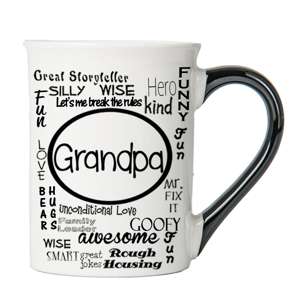 Cottage Creek Grandpa Mug, Ceramic 16oz. Multicolored 6" Grandpa Coffee Mug
