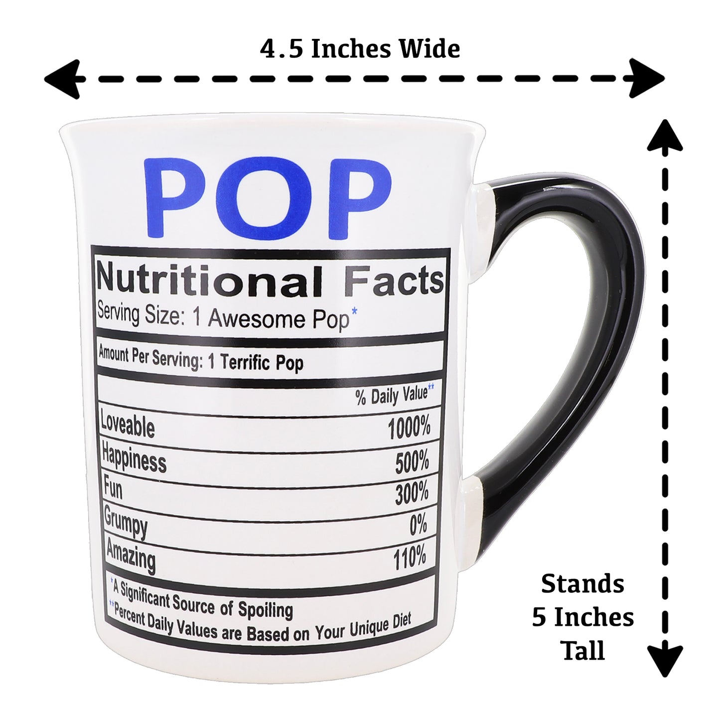 Cottage Creek Pop Mug, Pop Coffee Mug for Pop, 16oz., 6" Multicolored