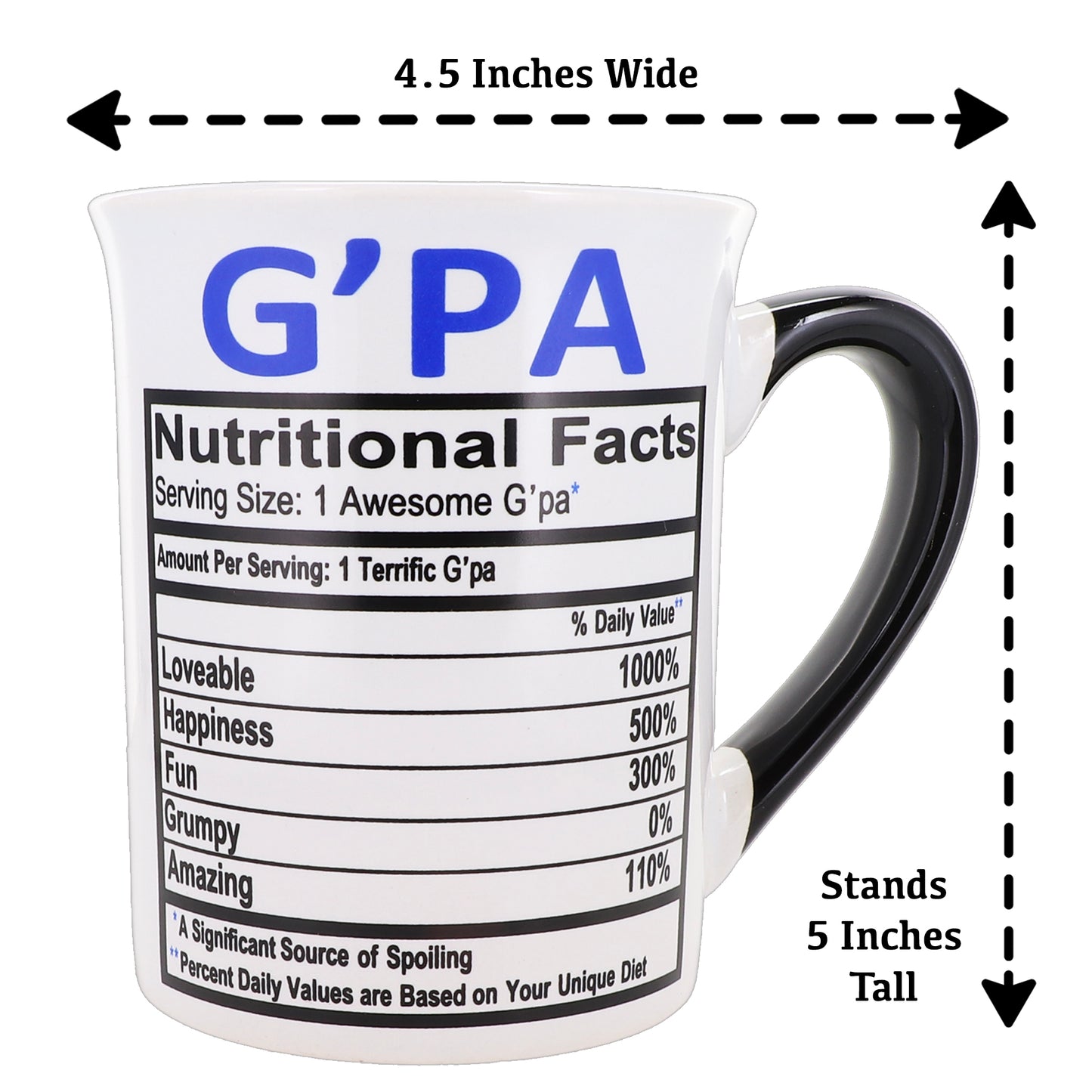 Cottage Creek Gpa Mug, 16oz. Ceramic Multicolored G'pa Mug for G-pa