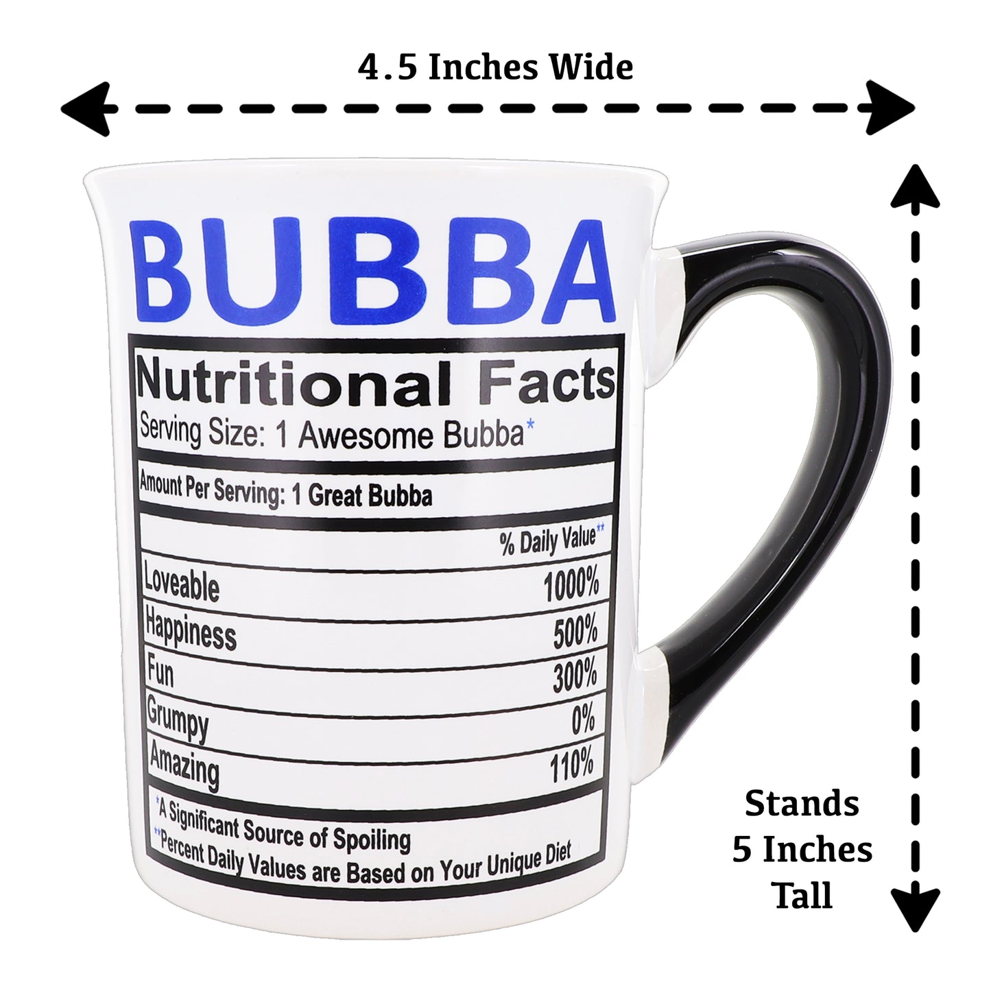 Cottage Creek Bubba Mug, Bubba Coffee Mug for Bubba, 16oz., 6" Multicolored