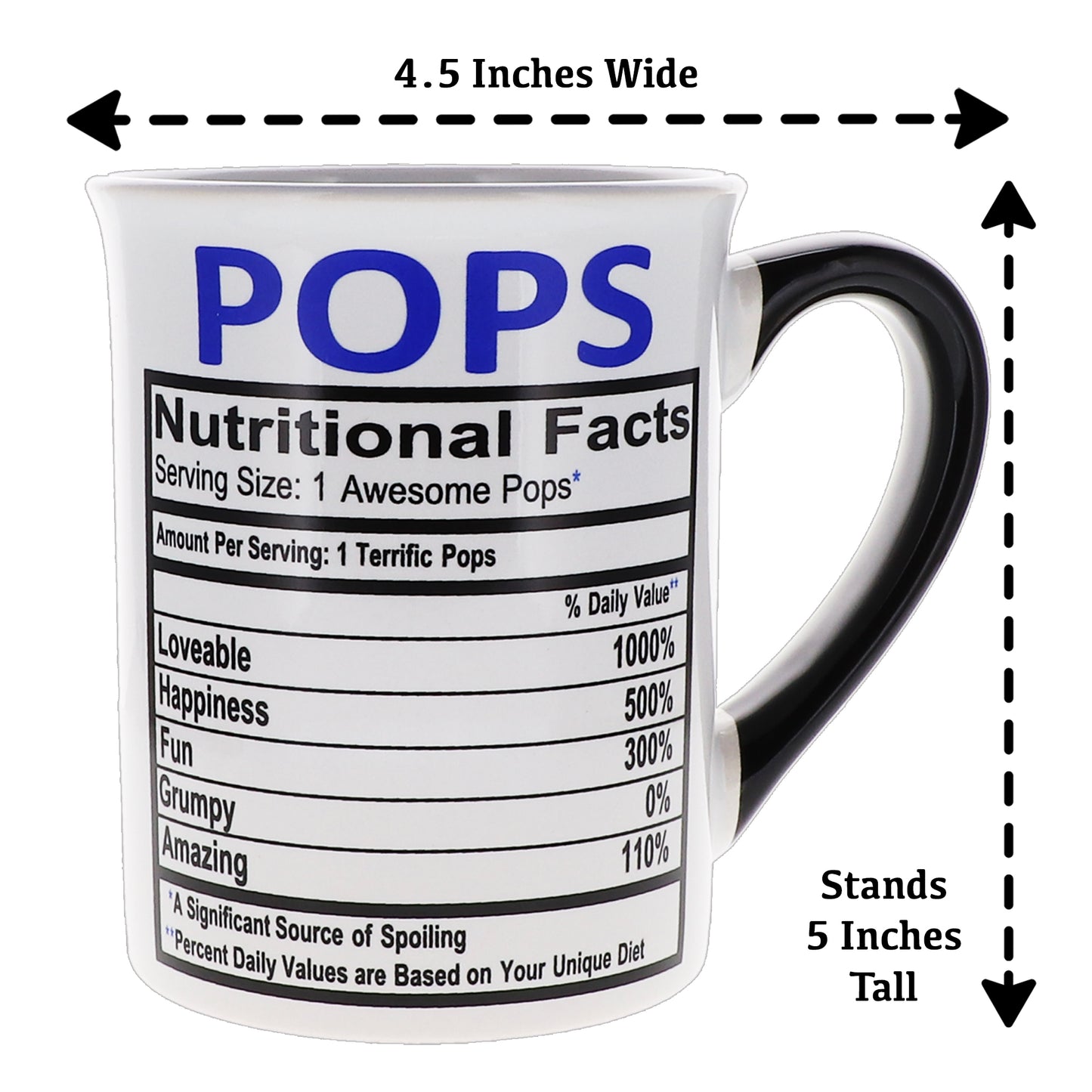 Cottage Creek Pops Mug, Pops Coffee Mug for Pops, 16oz., 6" Multicolored