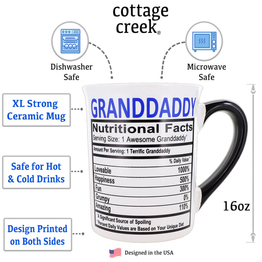 Cottage Creek Granddaddy Mug, Ceramic 16oz. Multicolored 6" Granddaddy Coffee Mug