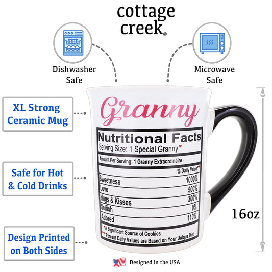 Cottage Creek Granny Mug, Granny Coffee Mug for Granny, 16oz., 6" Multicolored