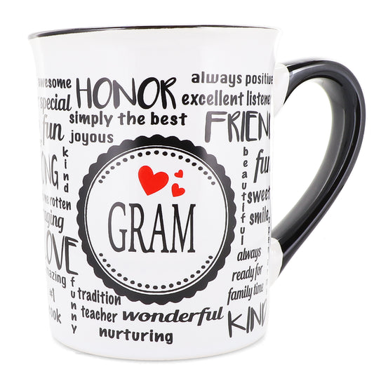 Cottage Creek Gram Mug, Gram Coffee Mug, Ceramic, 16oz., 6" Multicolored