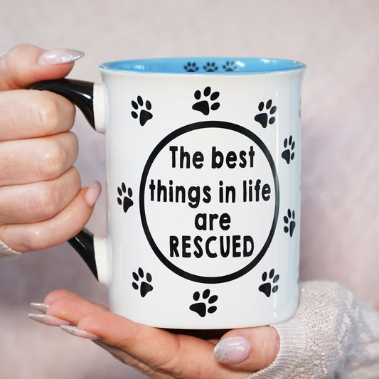 Cottage Creek The Best Things in Life are Rescued Dog Coffee Mug, 16oz., Multicolored