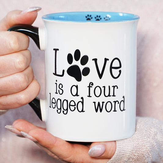 Cottage Creek Love is a Four Legged Word Dog Coffee Mug, 16oz. Multicolored