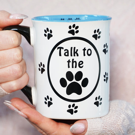 Cottage Creek Coffee Cups | Talk to the Paw 16oz Ceramic Coffee Mug | Ideal I Love My Dog Gifts for Women, Men | Funny Gifts for Mom, Dad, Girlfriend, Boyfriend