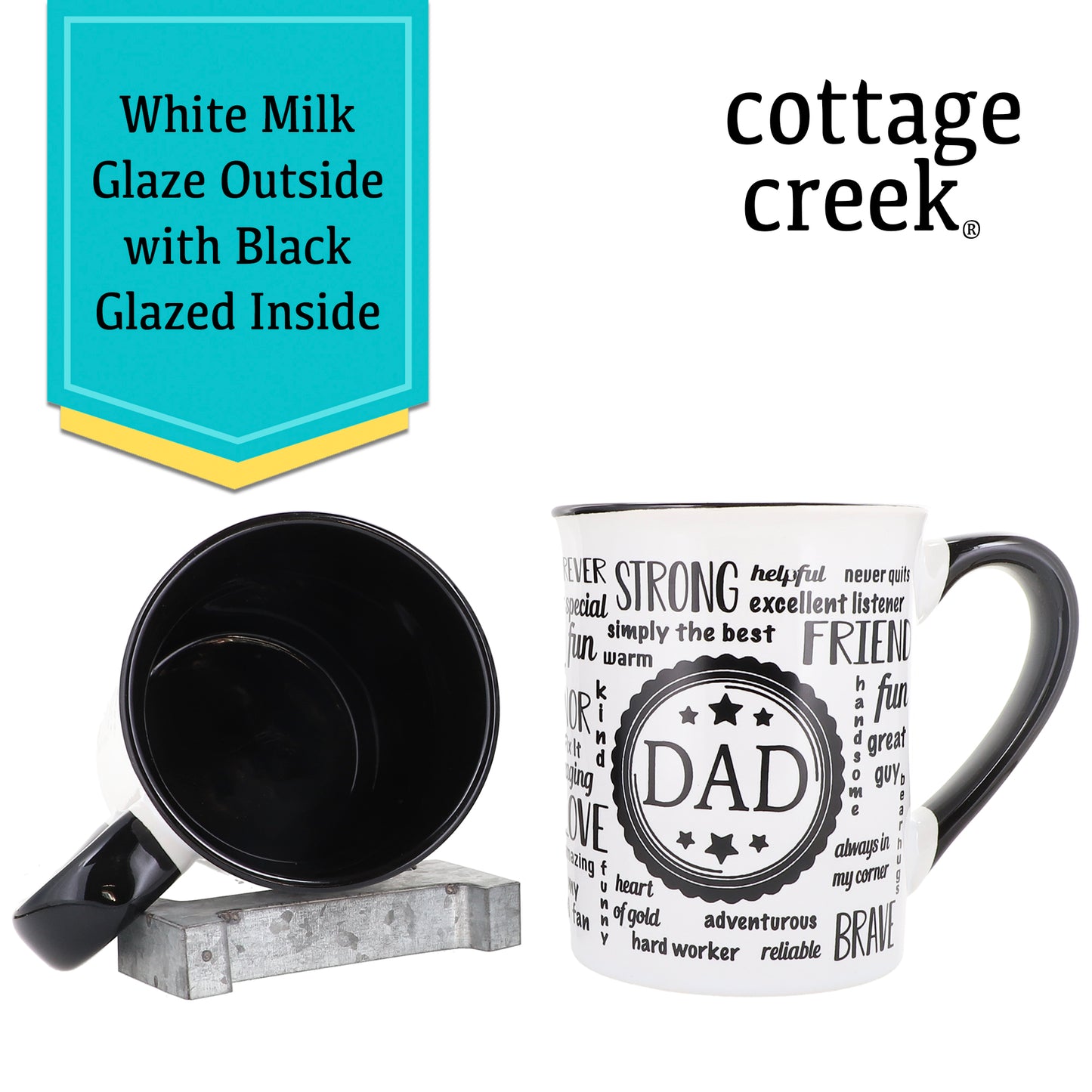 Cottage Creek Mom Dad Mugs, Set of Two 16oz. Ceramic Mom and Dad Coffee Mugs