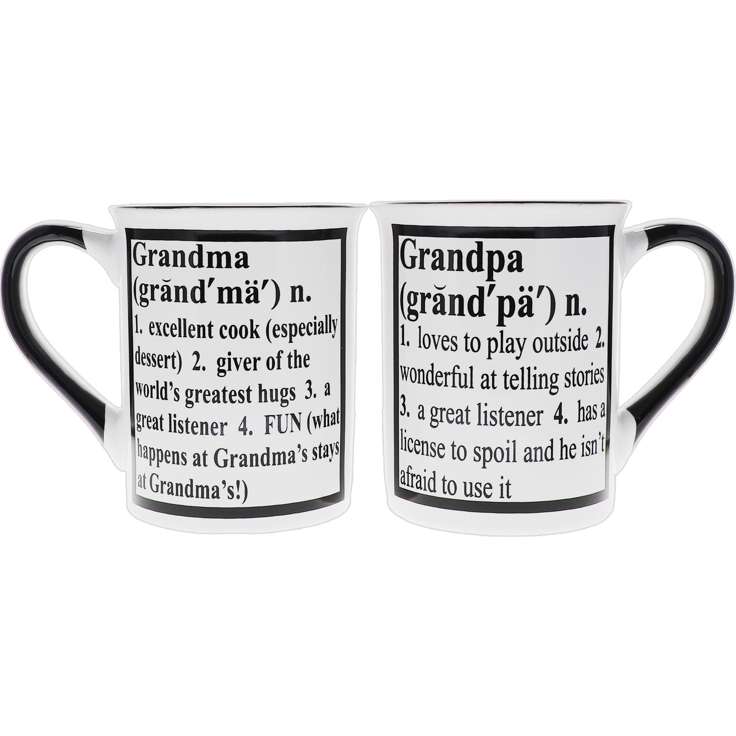 Cottage Creek Grandma Grandpa Mug Set, Two Multicolored, Ceramic, 6" Grandparent Mugs