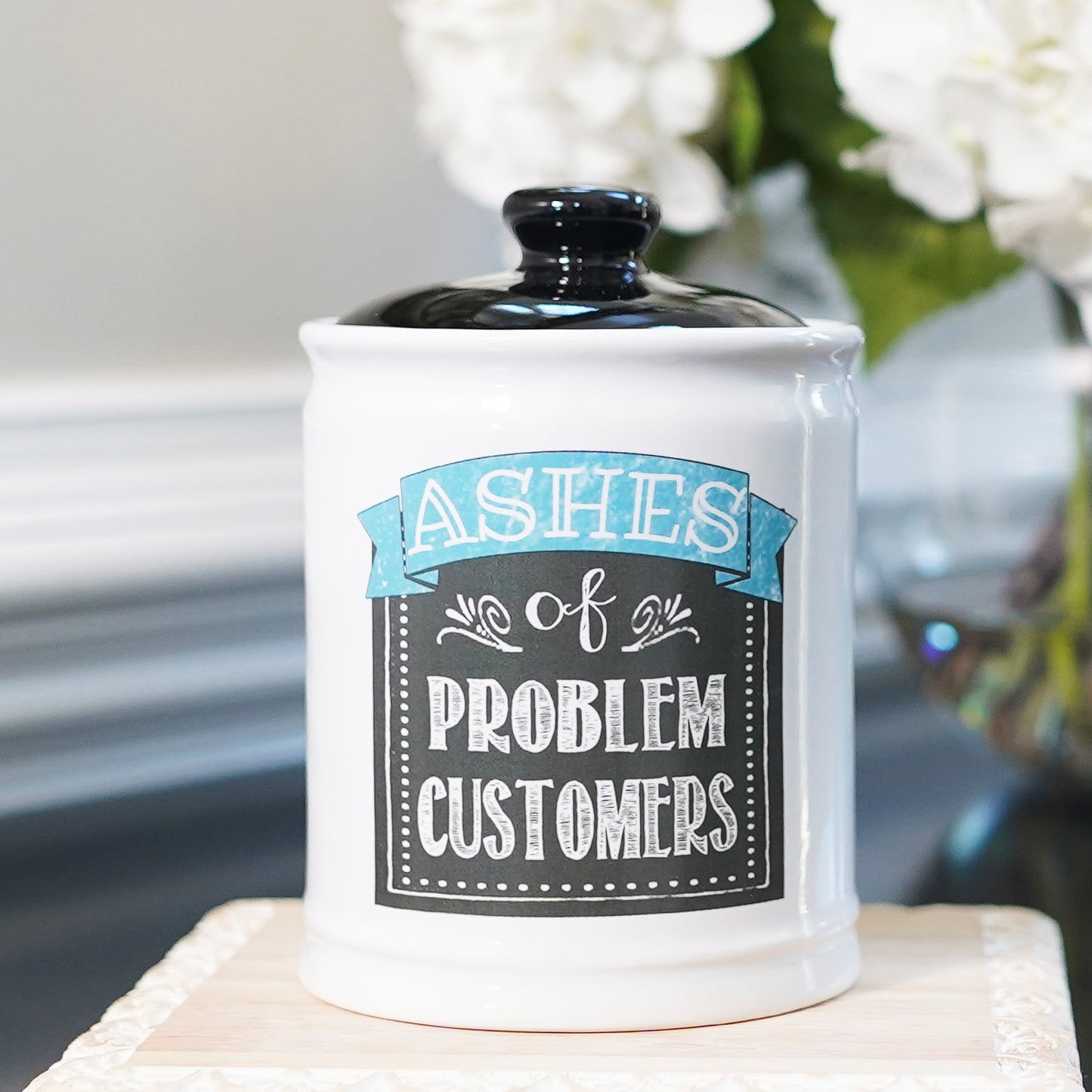 Cottage Creek Ashes of Problem Customers Piggy Bank, Multicolored, Ceramic, 6", Office Candy Jar, Boss Gifts