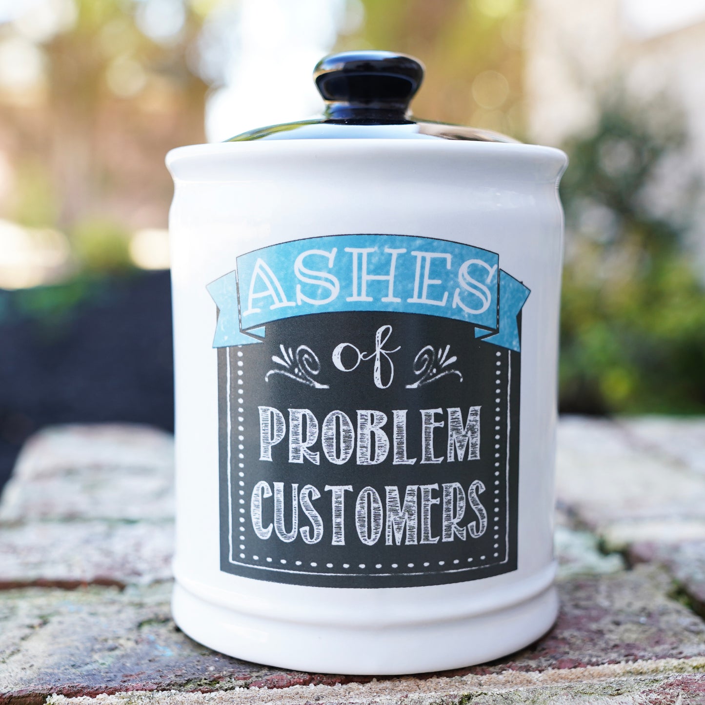 Cottage Creek Ashes of Problem Customers Piggy Bank, Multicolored, Ceramic, 6", Office Candy Jar, Boss Gifts