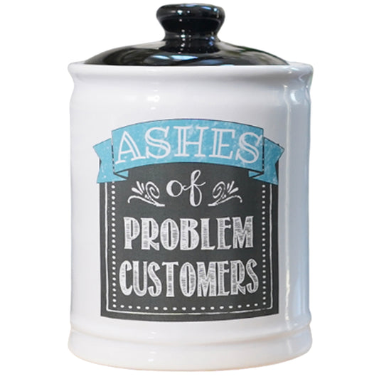 Cottage Creek Ashes of Problem Customers Piggy Bank, Multicolored, Ceramic, 6", Office Candy Jar, Boss Gifts