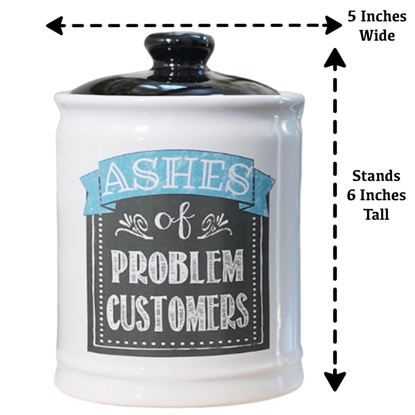 Cottage Creek Ashes of Problem Customers Piggy Bank, Multicolored, Ceramic, 6", Office Candy Jar, Boss Gifts