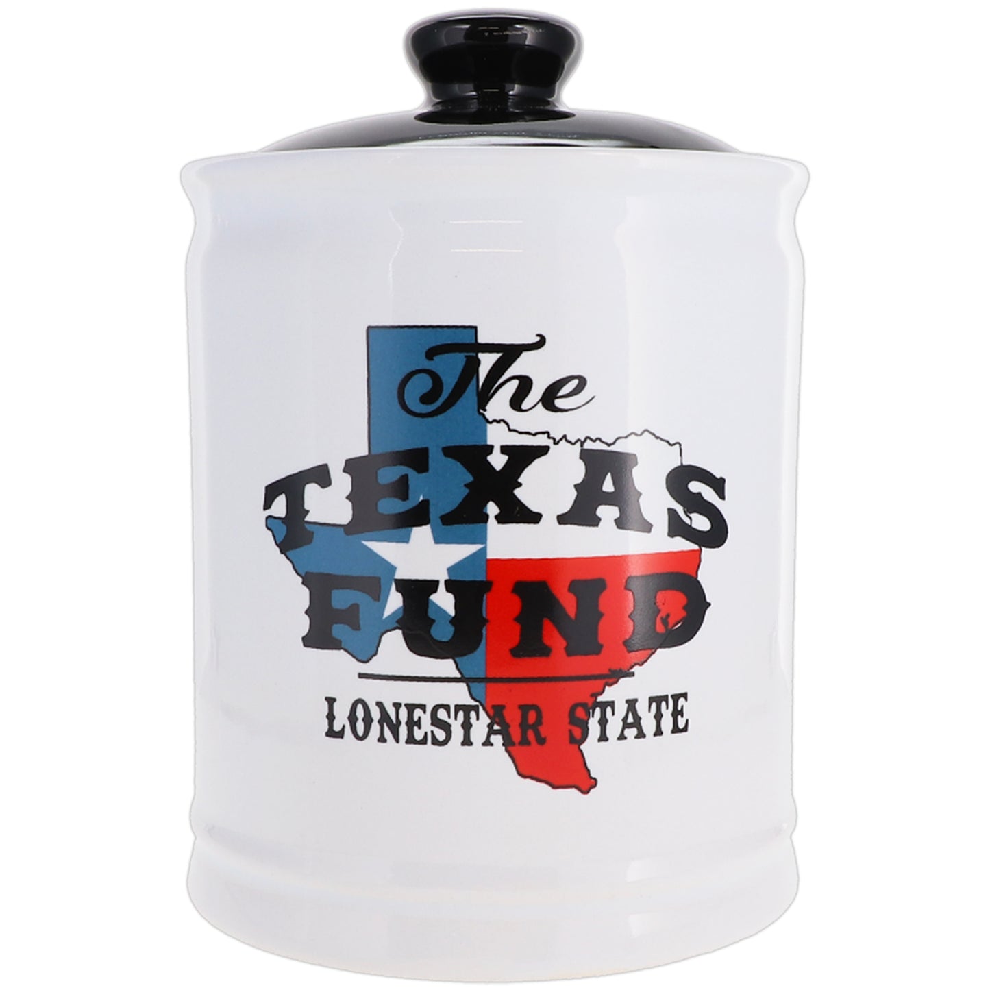 Cottage Creek Texas Fund Piggy Bank, Ceramic, Multicolored, 6" Texas Flag Candy Jar, Texas Vacation Savings Bank