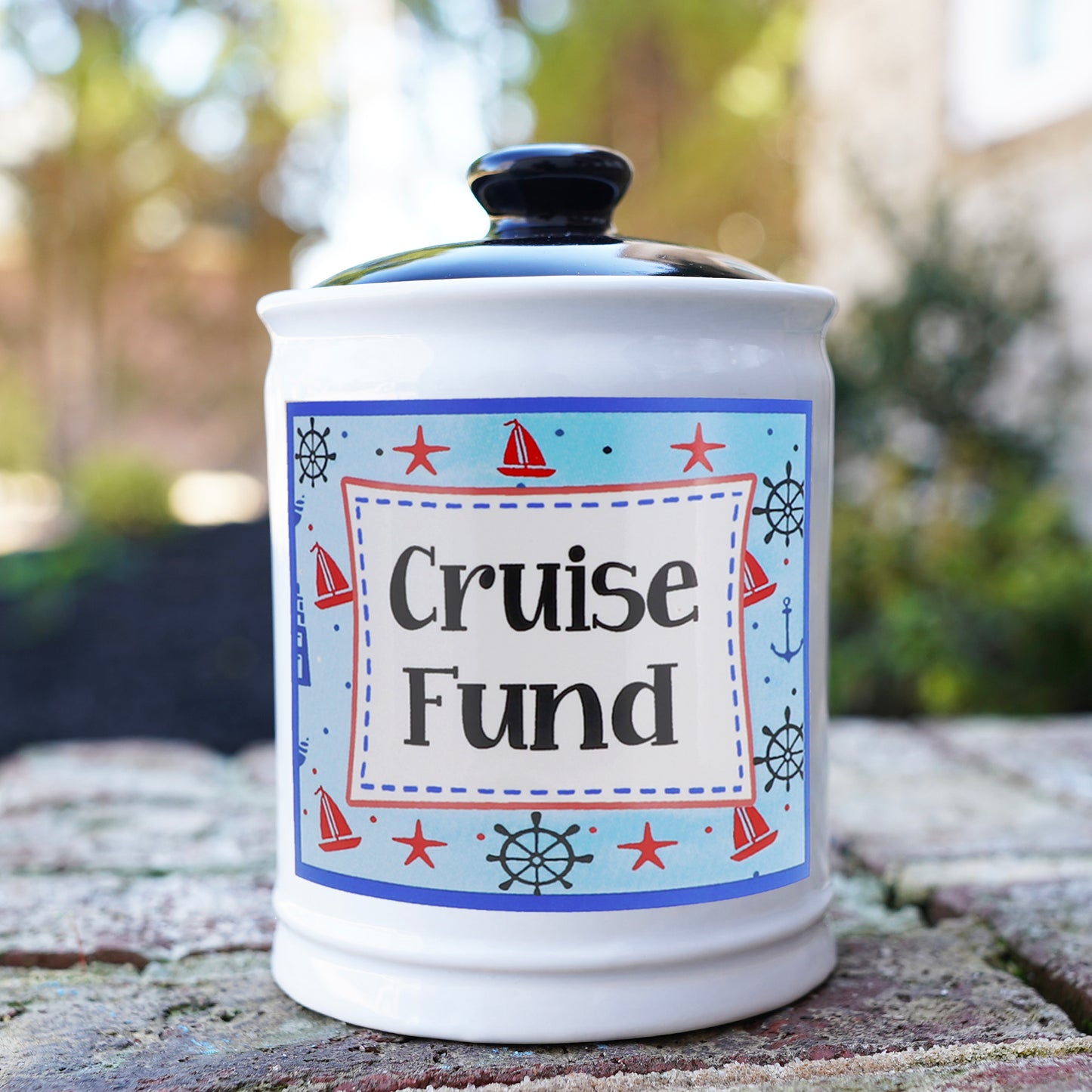 Cruise Fund Jar, Multicolored, 6", Ceramic Cruise Essentials Piggy Bank