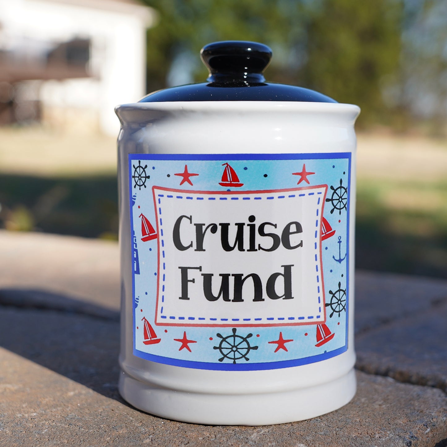 Cruise Fund Jar, Multicolored, 6", Ceramic Cruise Essentials Piggy Bank