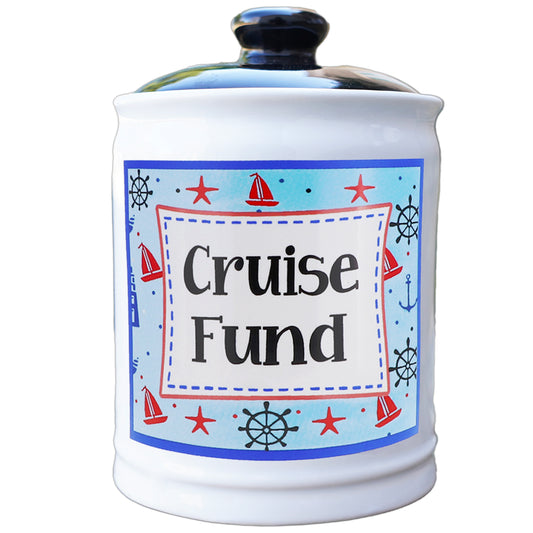 Cruise Fund Jar, Multicolored, 6", Ceramic Cruise Essentials Piggy Bank