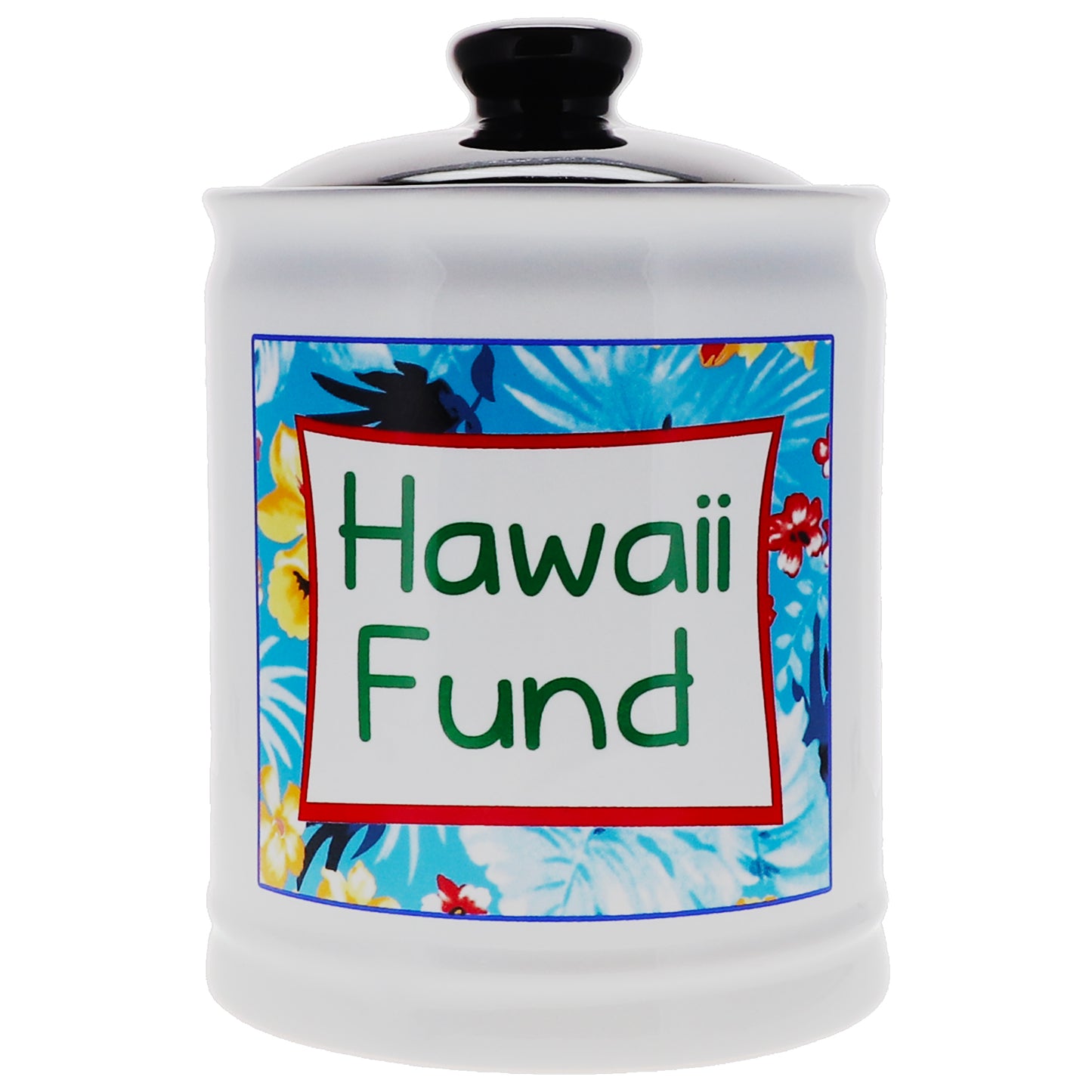 Cottage Creek Hawaii Fund Piggy Bank, Multicolored, Ceramic, 6" Hawaiian Vacation Travel Bank